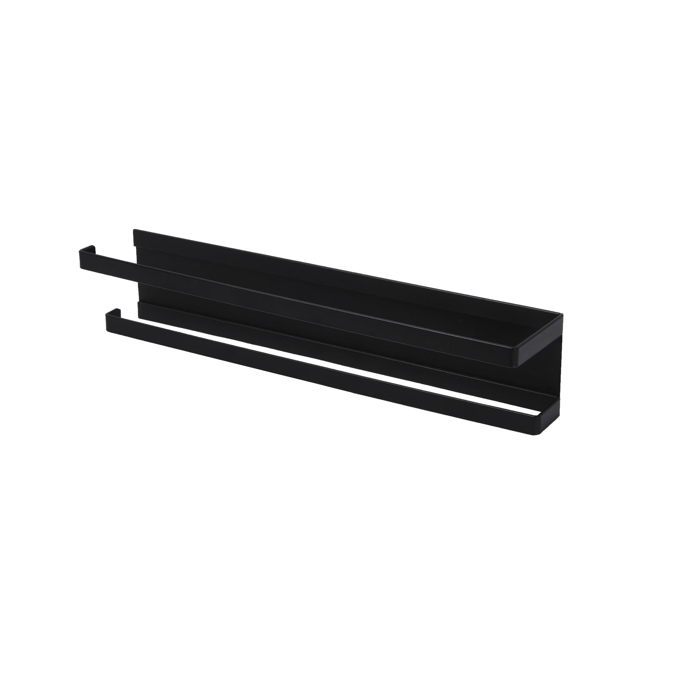 Black Metal Magnetic Paper Towel Holder with Dual Bars