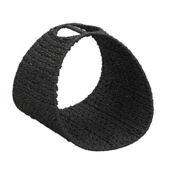 Household Essentials Oval Magazine Rack, Black Paper Rope