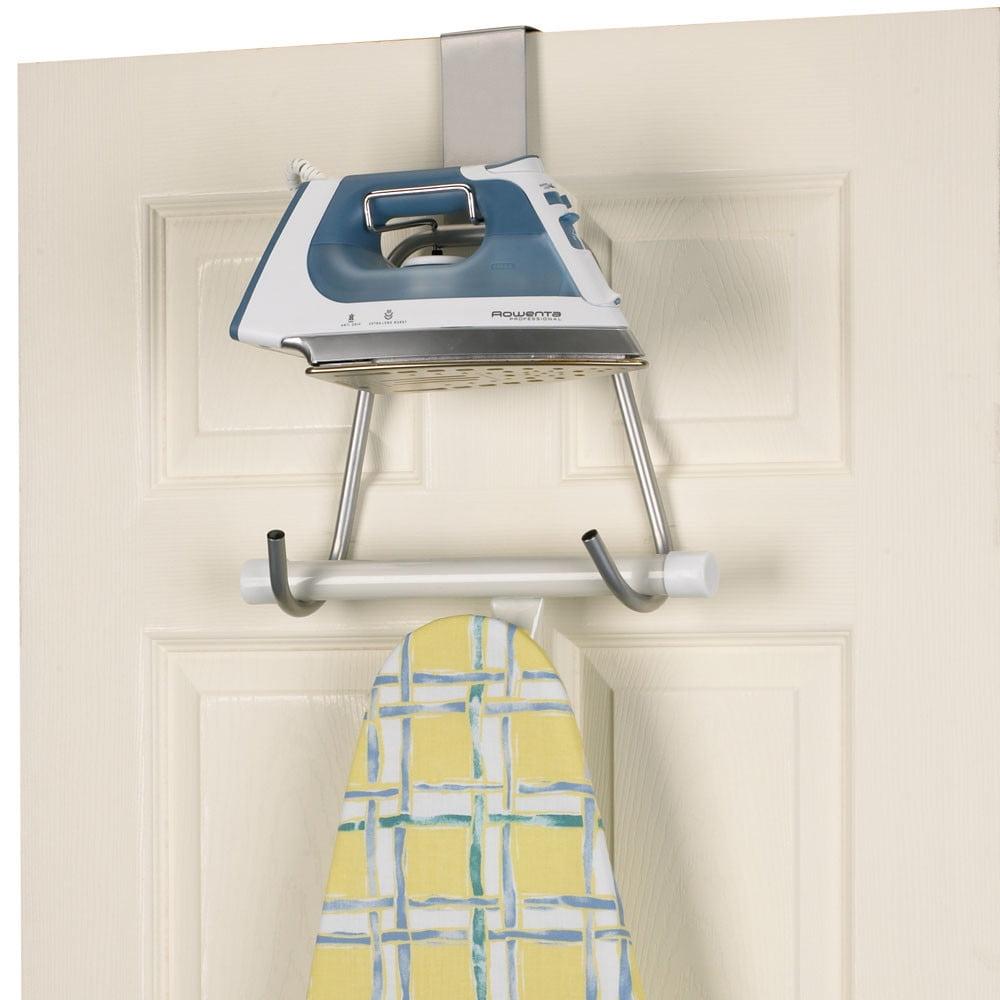 Household Essentials Over-The-Door Iron and Ironing Board Holder Chrome