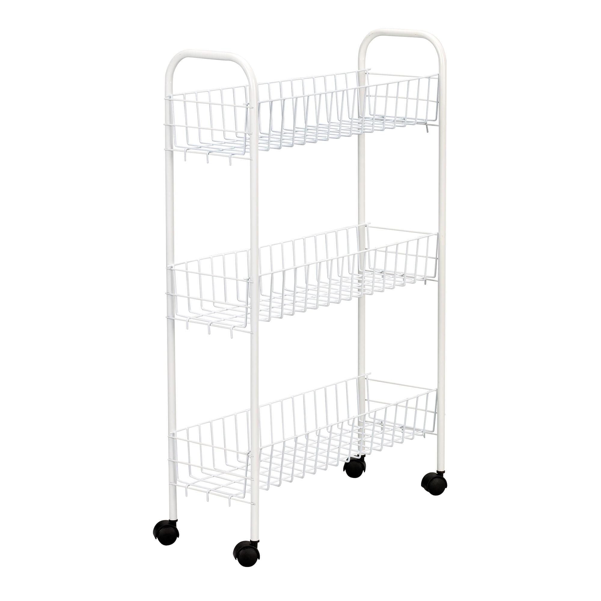 Prime made 4-shelf Steel Laundry Cart With Caster Wheels, White, Adult, Senior And Teen Age Groups
