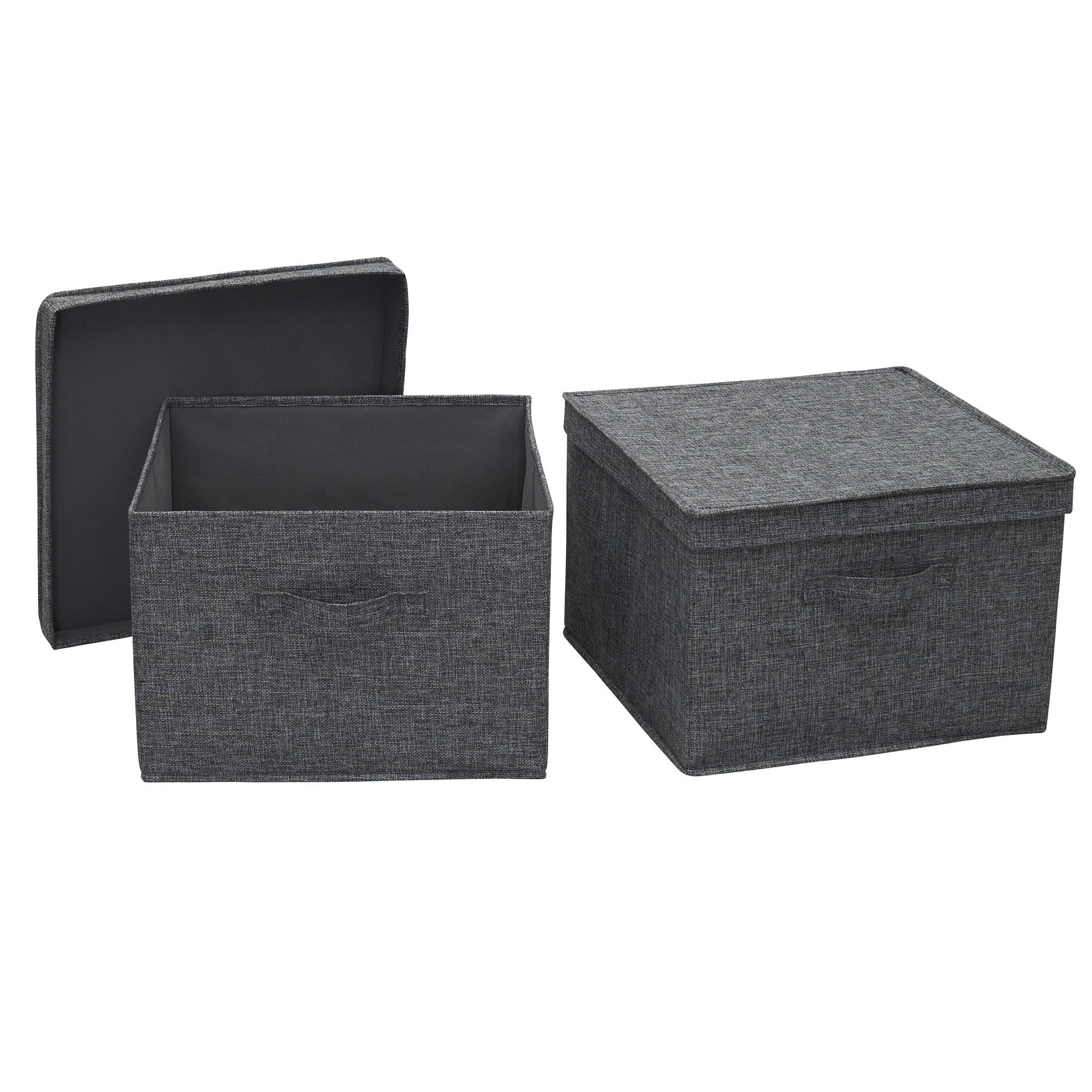 Household Essentials Household Essentials Wide Storage Box Fabric Bin (Set of 2)
