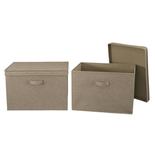 Household Essentials Household Essentials Wide Storage Box Fabric Bin (Set of 2)