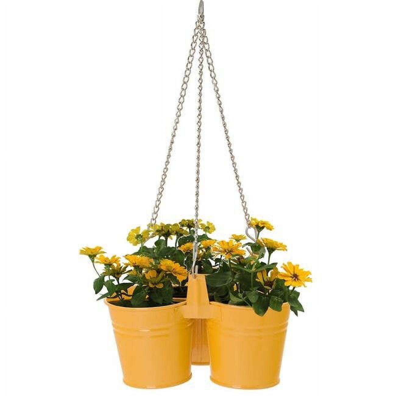 Saffron Triple Hanging Planter with Galvanized Steel Chains