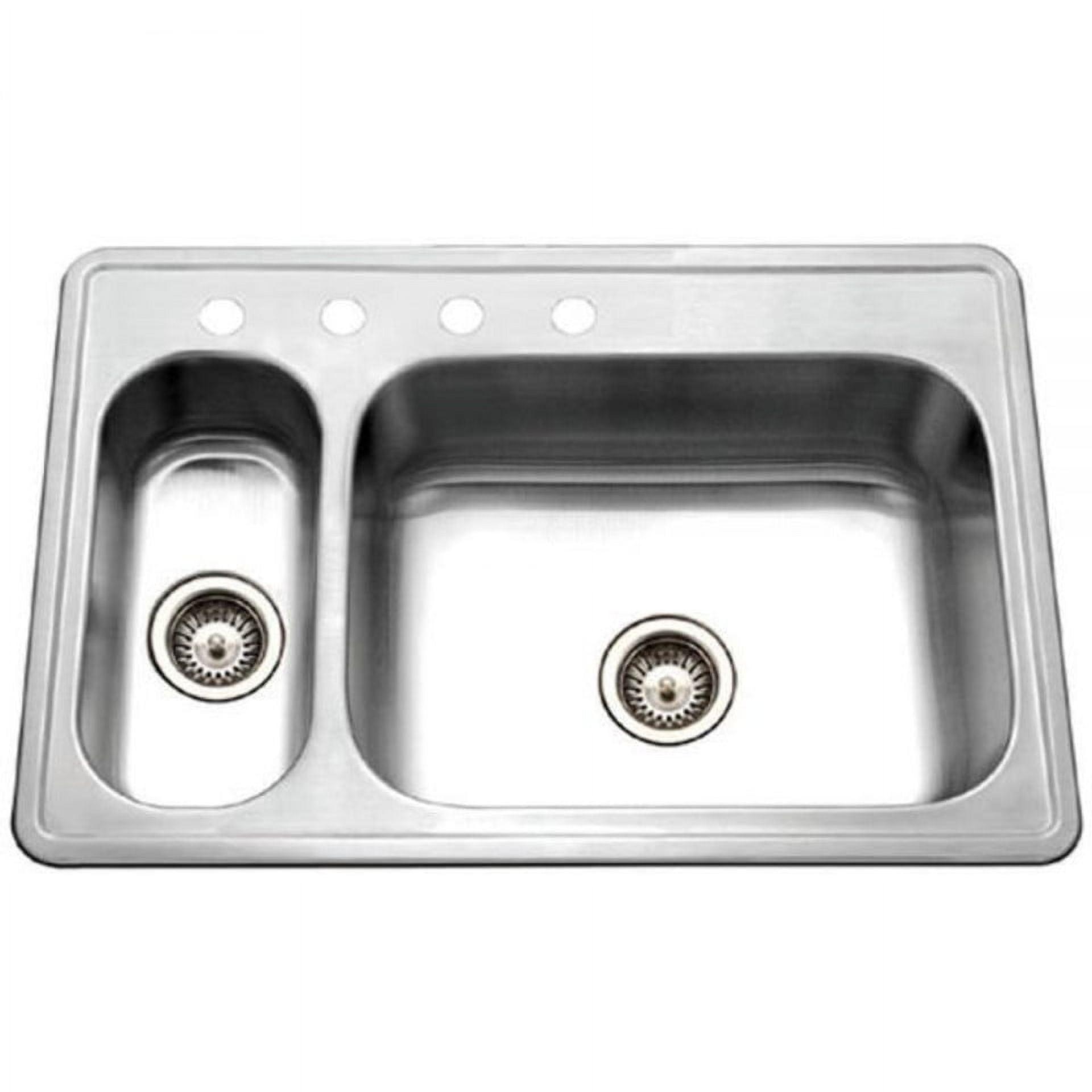 Legend 33'' Satin Stainless Steel Double Bowl Kitchen Sink