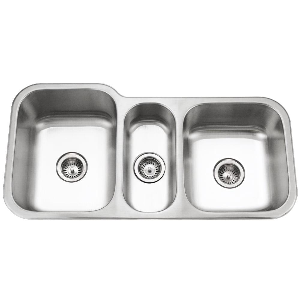 Medallion Gourmet 40" Stainless Steel Triple Bowl Undermount Kitchen Sink