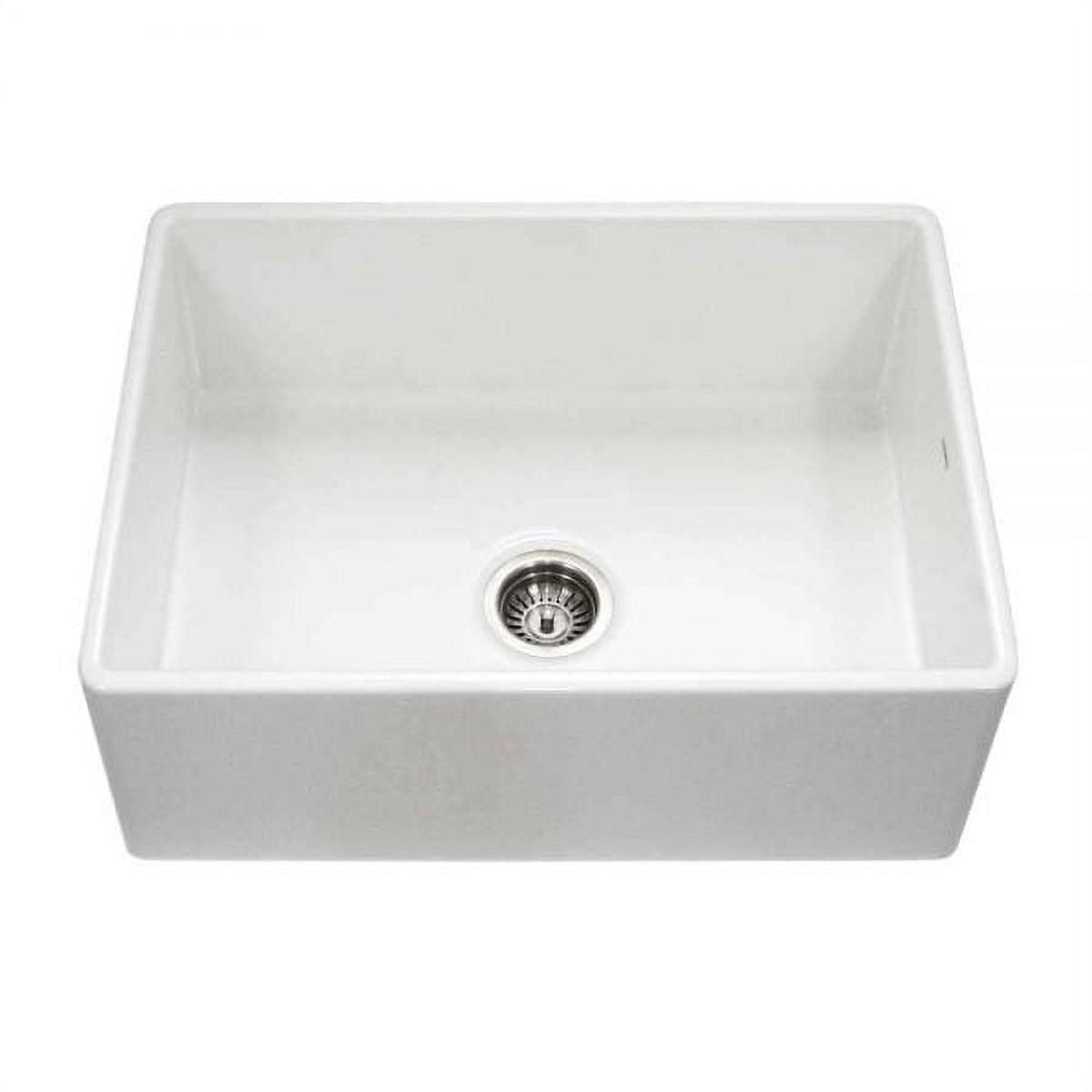 Elegant Farmhouse 30" White Fireclay Undermount Single Bowl Kitchen Sink