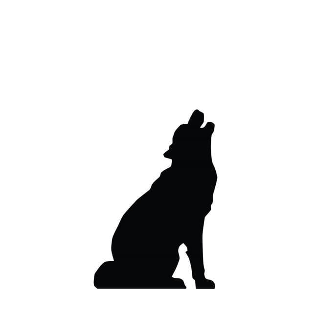 Black Howling Wolf Silhouette Cardboard Standup 43 x 30 in.