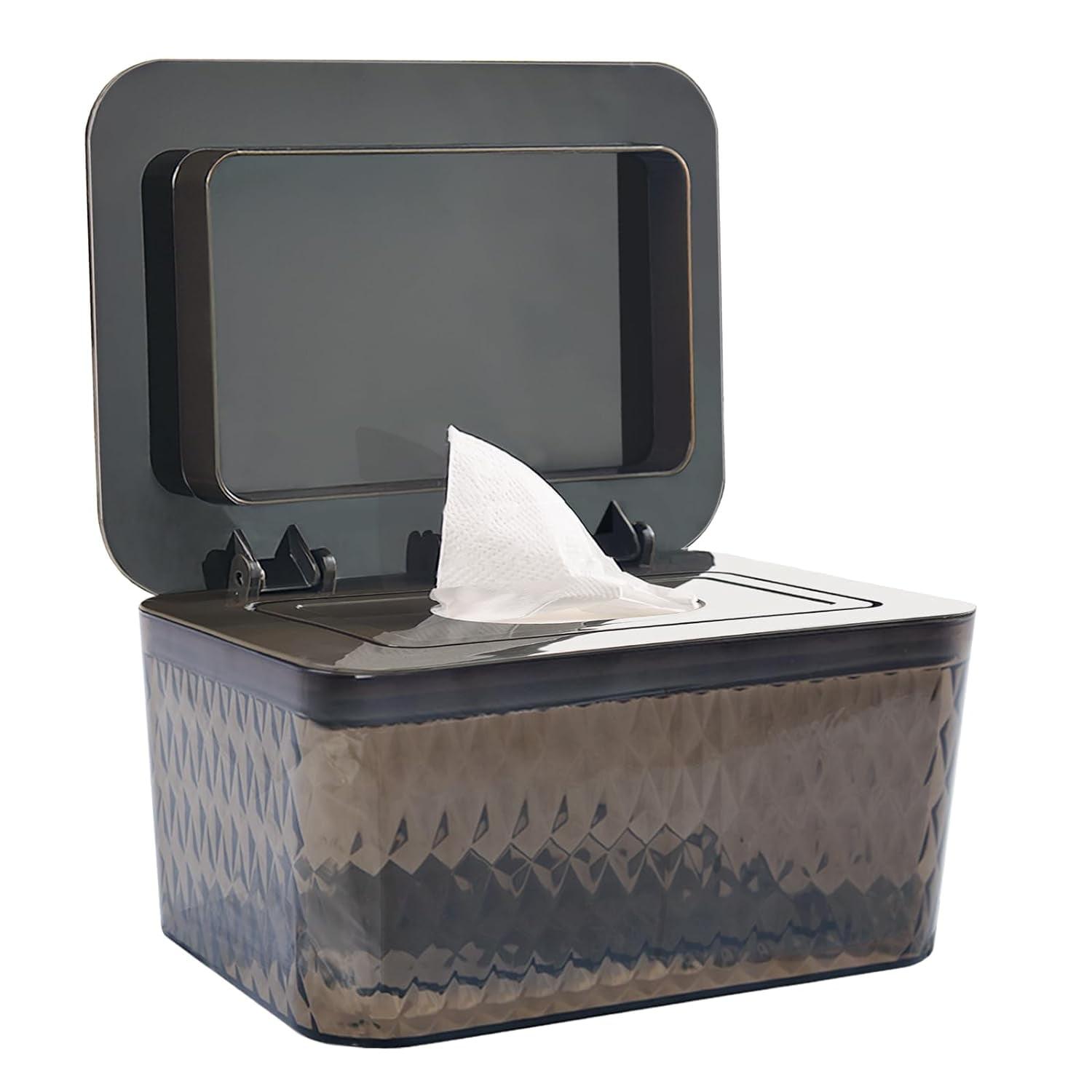 Brown Diamond Pattern PVC Wipes Dispenser with Seal Lid