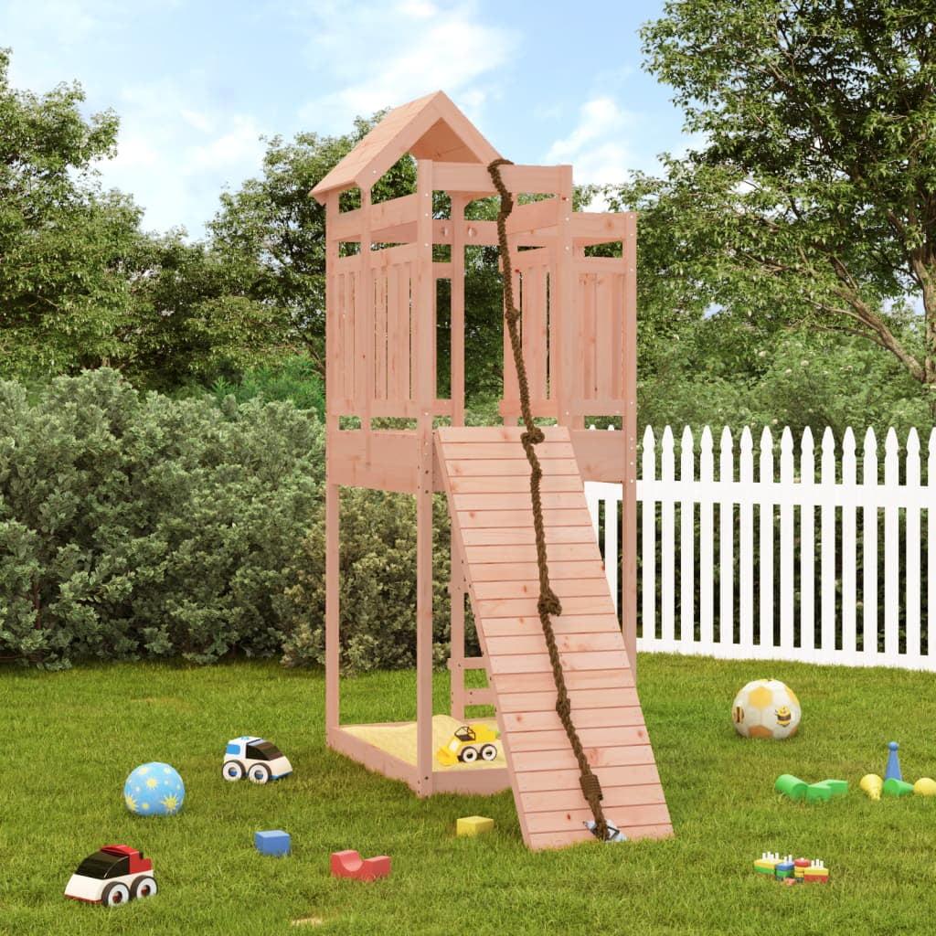 Htovila Playhouse with Climbing Wall Solid Wood