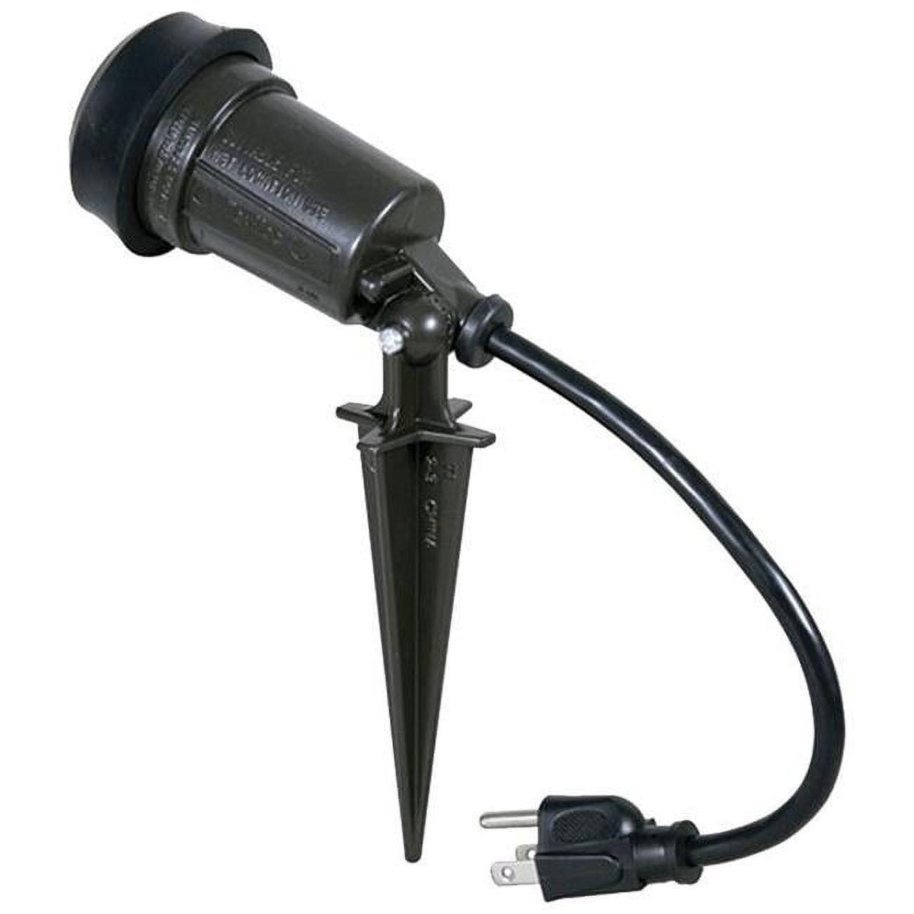 Spike Light 10.875" Black Steel Adjustable Outdoor Lighting