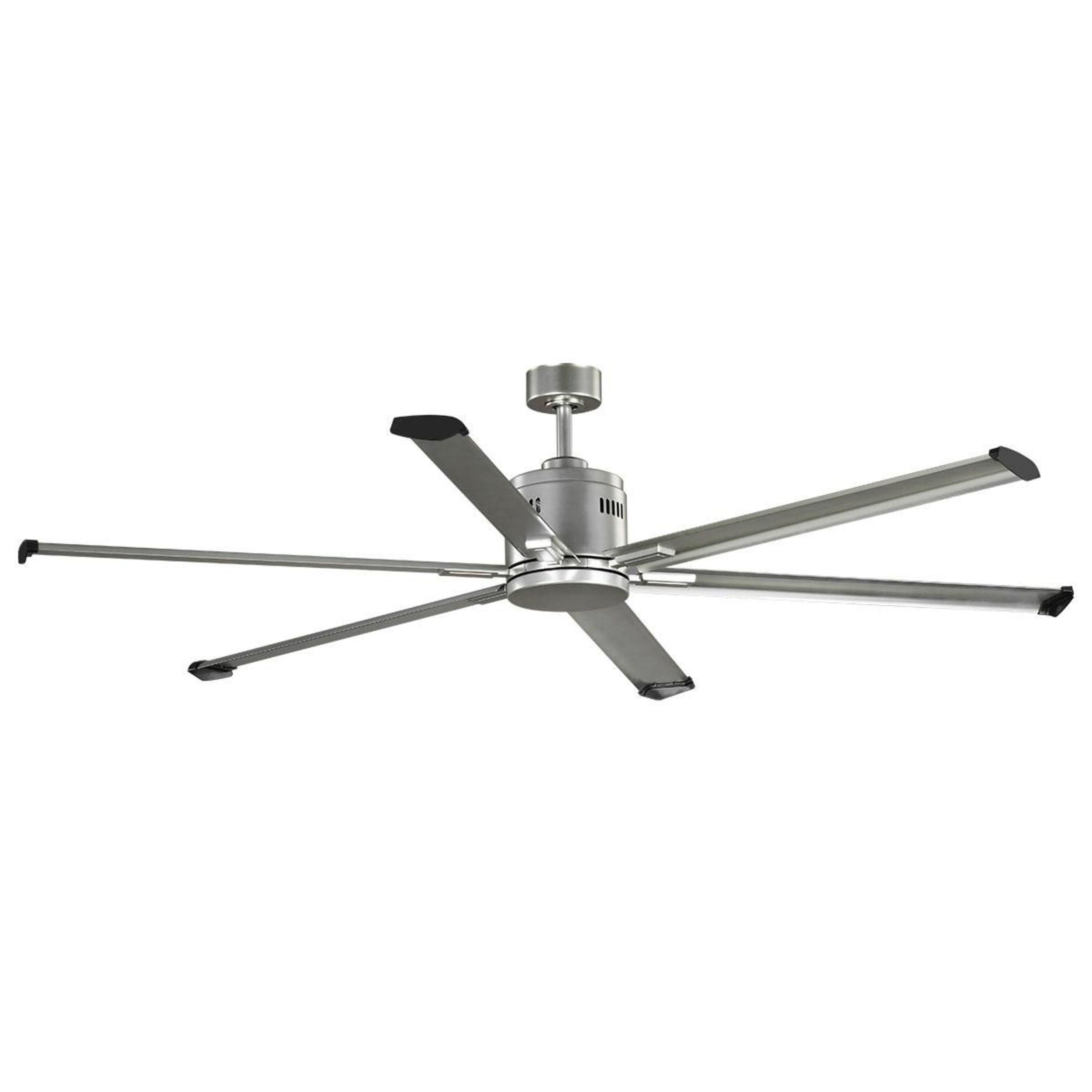 72'' Nickel Industrial Ceiling Fan with Remote and Lighting