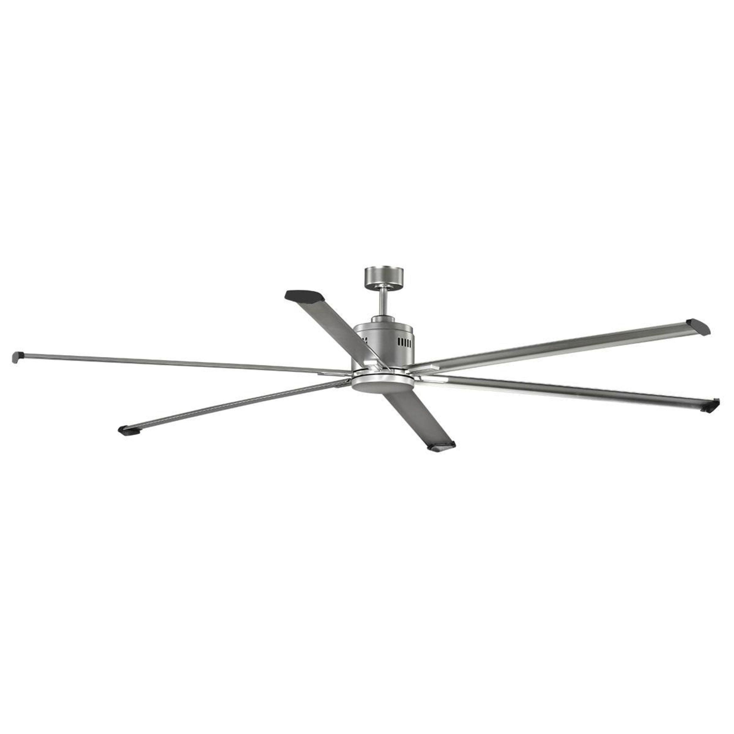 96'' Nickel Industrial Ceiling Fan with Remote and Wall Control