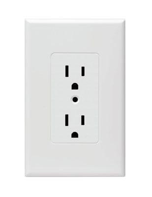 White Polycarbonate 1-Gang Decorator Electrical Outlet Cover