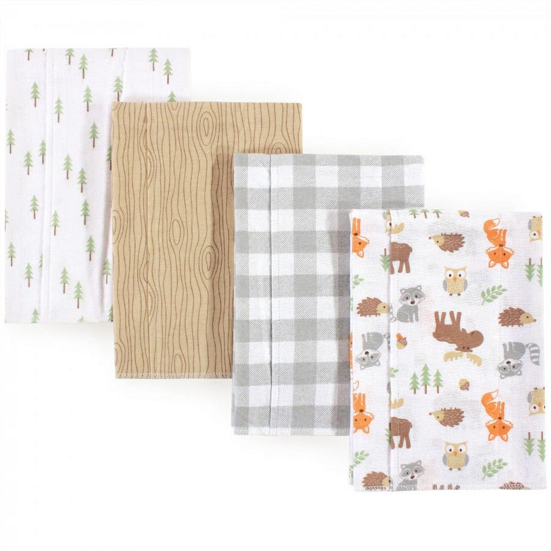 Woodland Whisper 4-Pack Cotton Flannel Burp Cloths Set