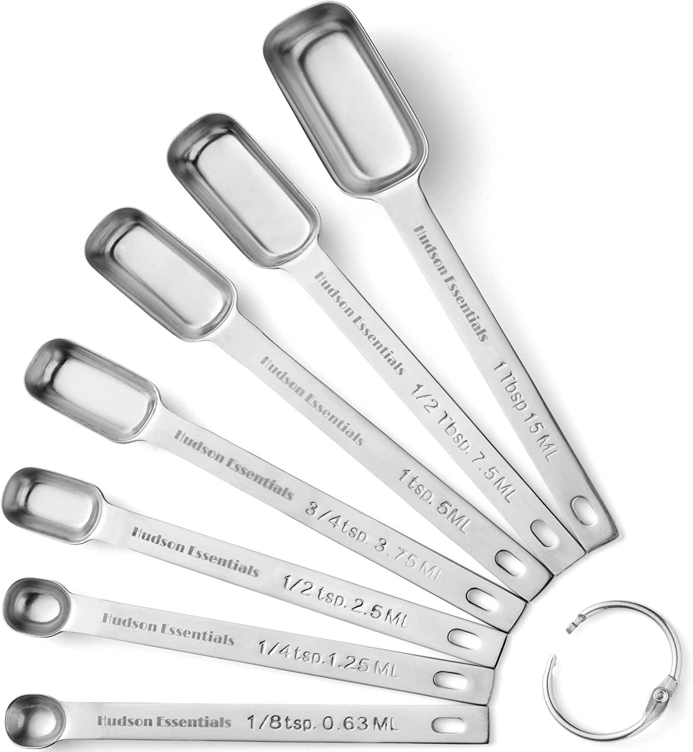 Hudson Essentials Stainless Steel 7-Piece Measuring Spoons Set