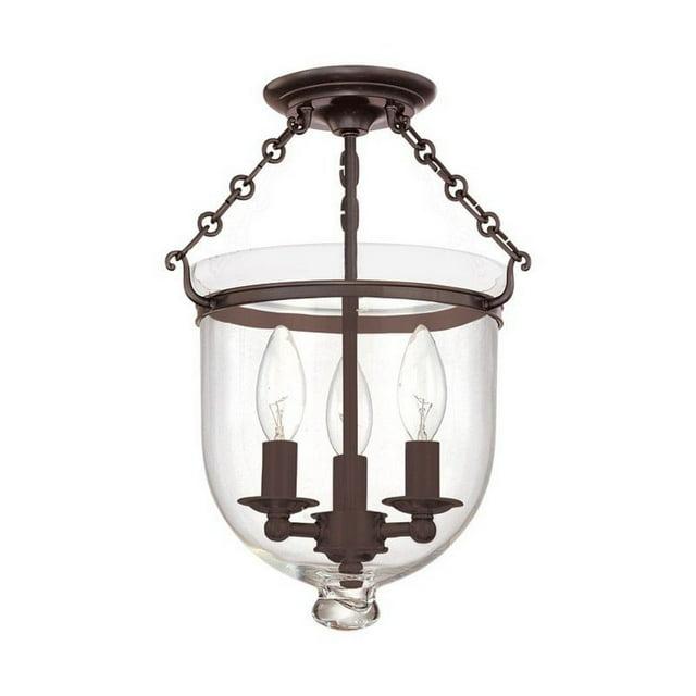 Hudson Valley Lighting 251-C1 Hampton 3 Light 10" Wide Semi-Flush Ceiling Fixture - Bronze
