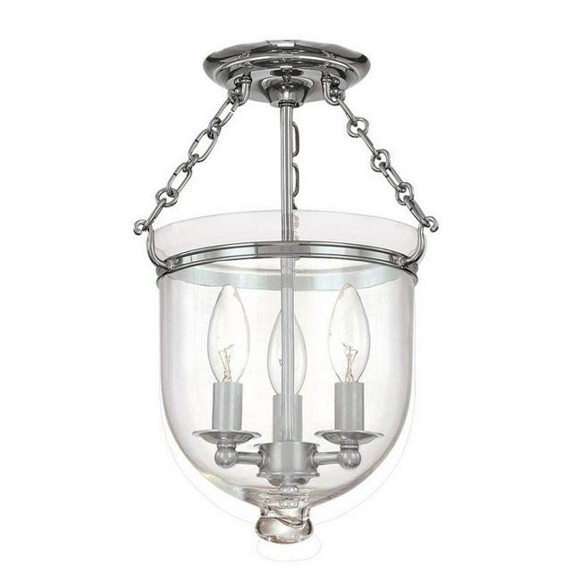 Hudson Valley Lighting 251-C1 Hampton 3 Light 10" Wide Semi-Flush Ceiling Fixture - Nickel