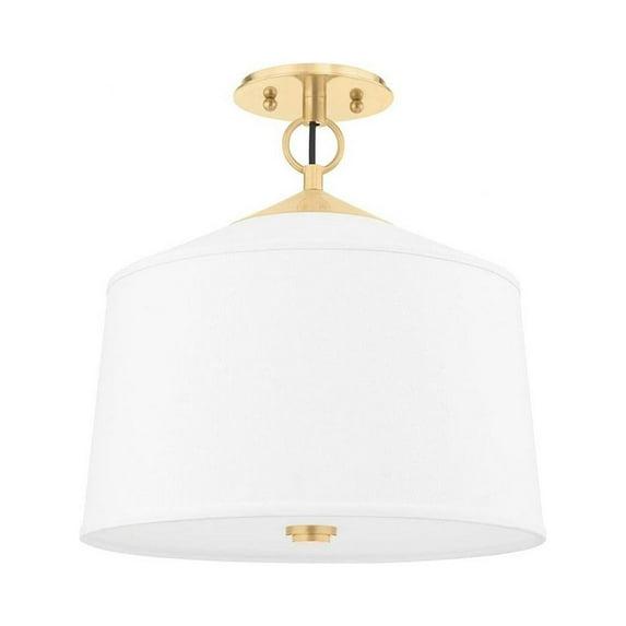 Emrys Semi-Flush Mount - White / 14" Dia