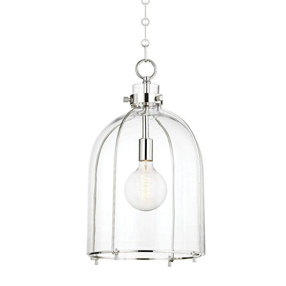 Sybil Pendant Light - Clear / Curved / Polished Nickel