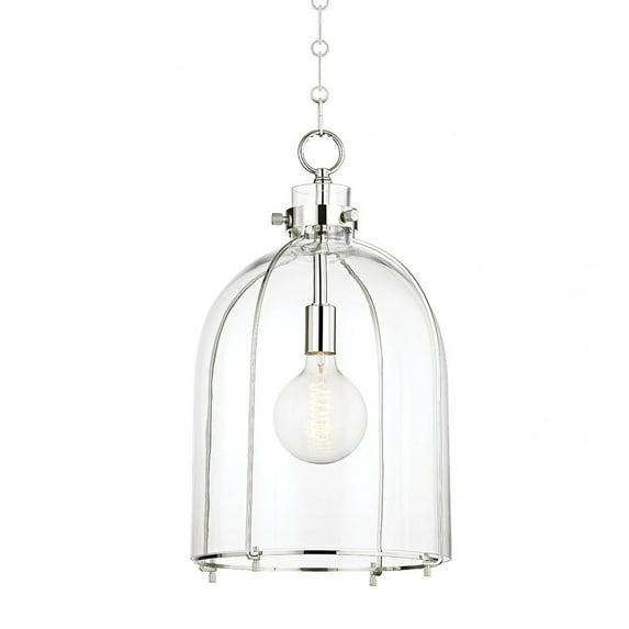 Sybil Pendant Light - Clear / Curved / Polished Nickel