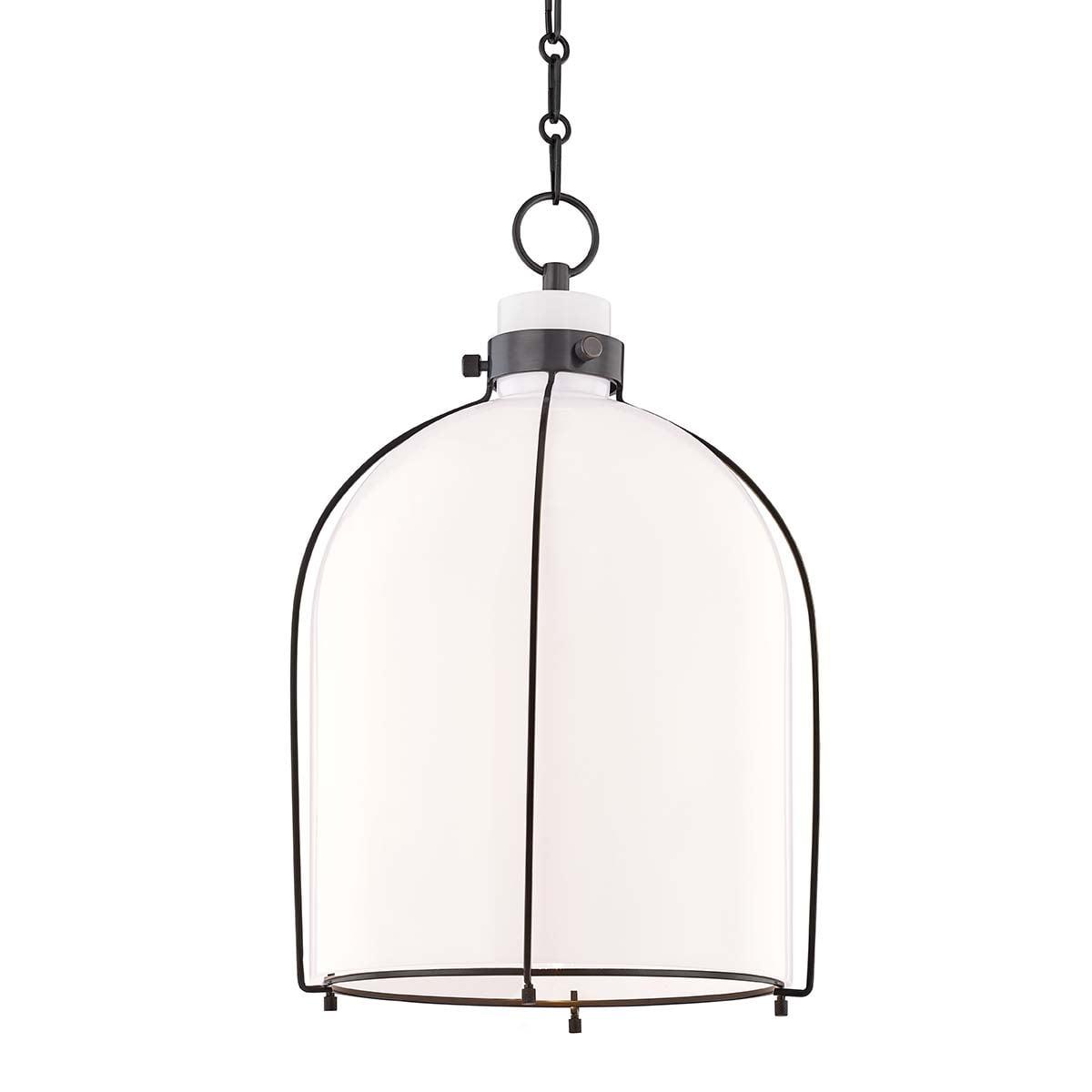 Sybil Pendant Light - Opal / Curved / Antique Bronze