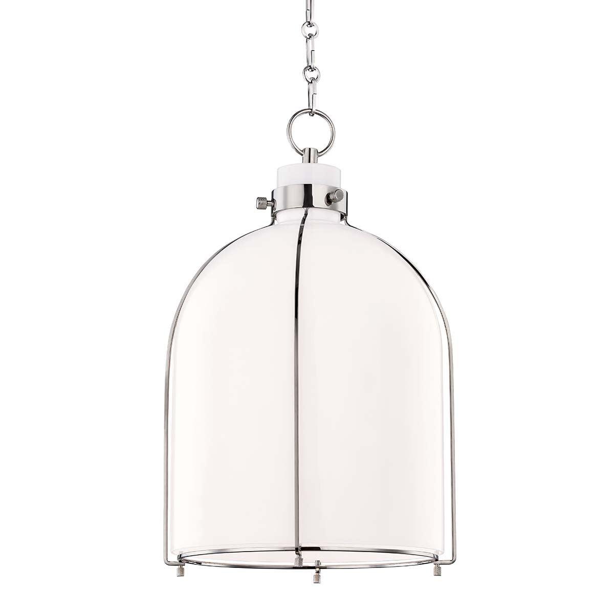 Sybil Pendant Light - Opal / Curved / Polished Nickel