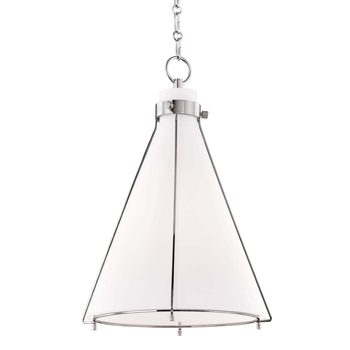 Sybil Pendant Light - Opal / Flared / Polished Nickel