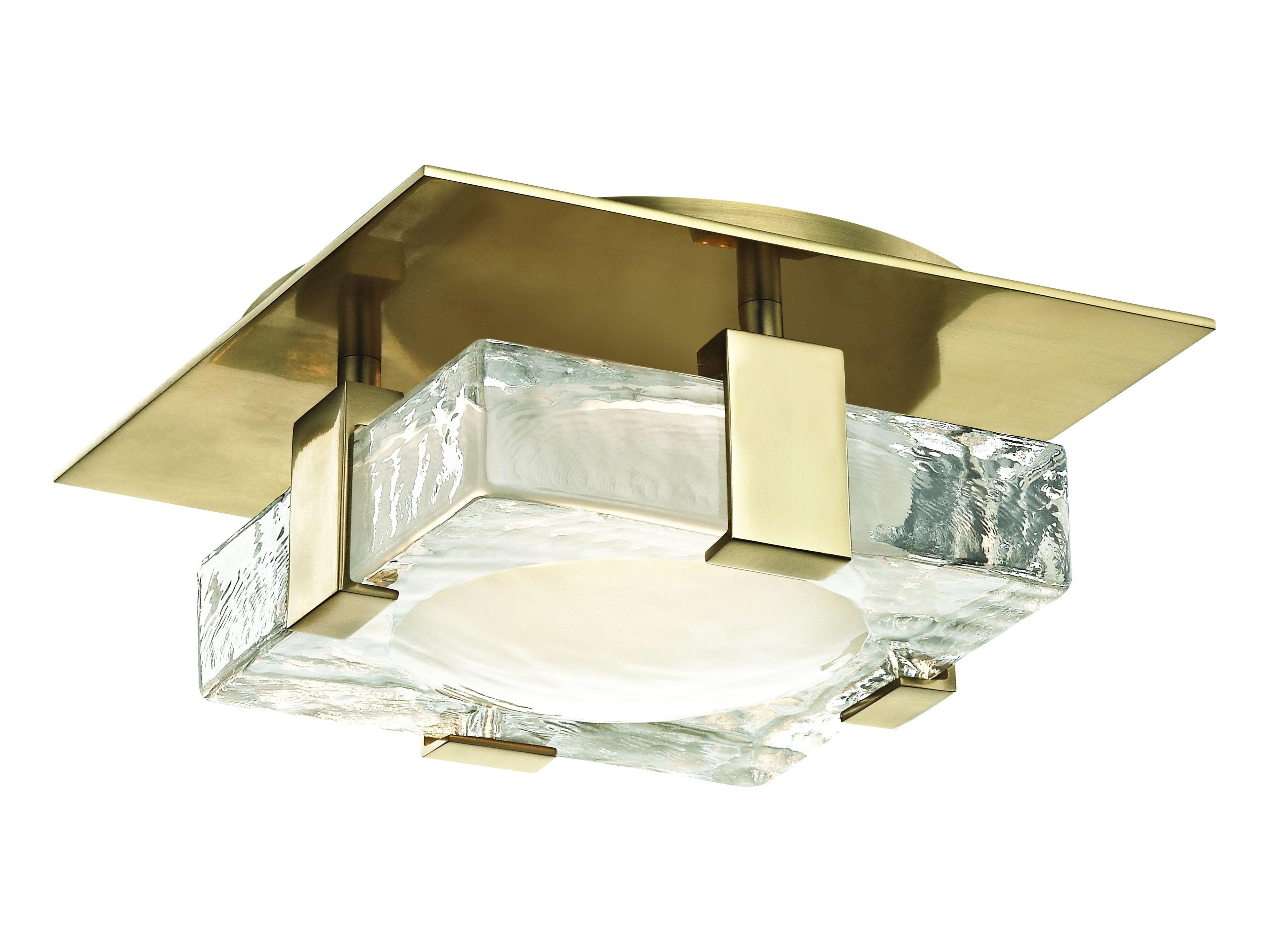 Bourne Aged Brass Dimmable LED Wall Sconce with Etched Glass Shade