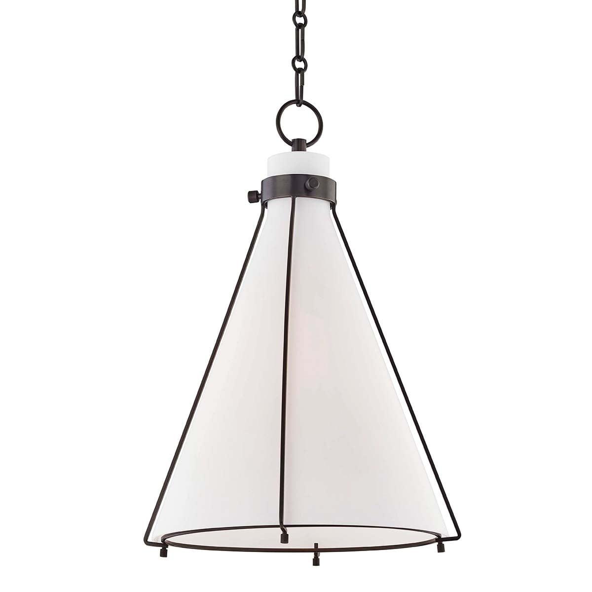 Sybil Pendant Light - Opal / Flared / Antique Bronze