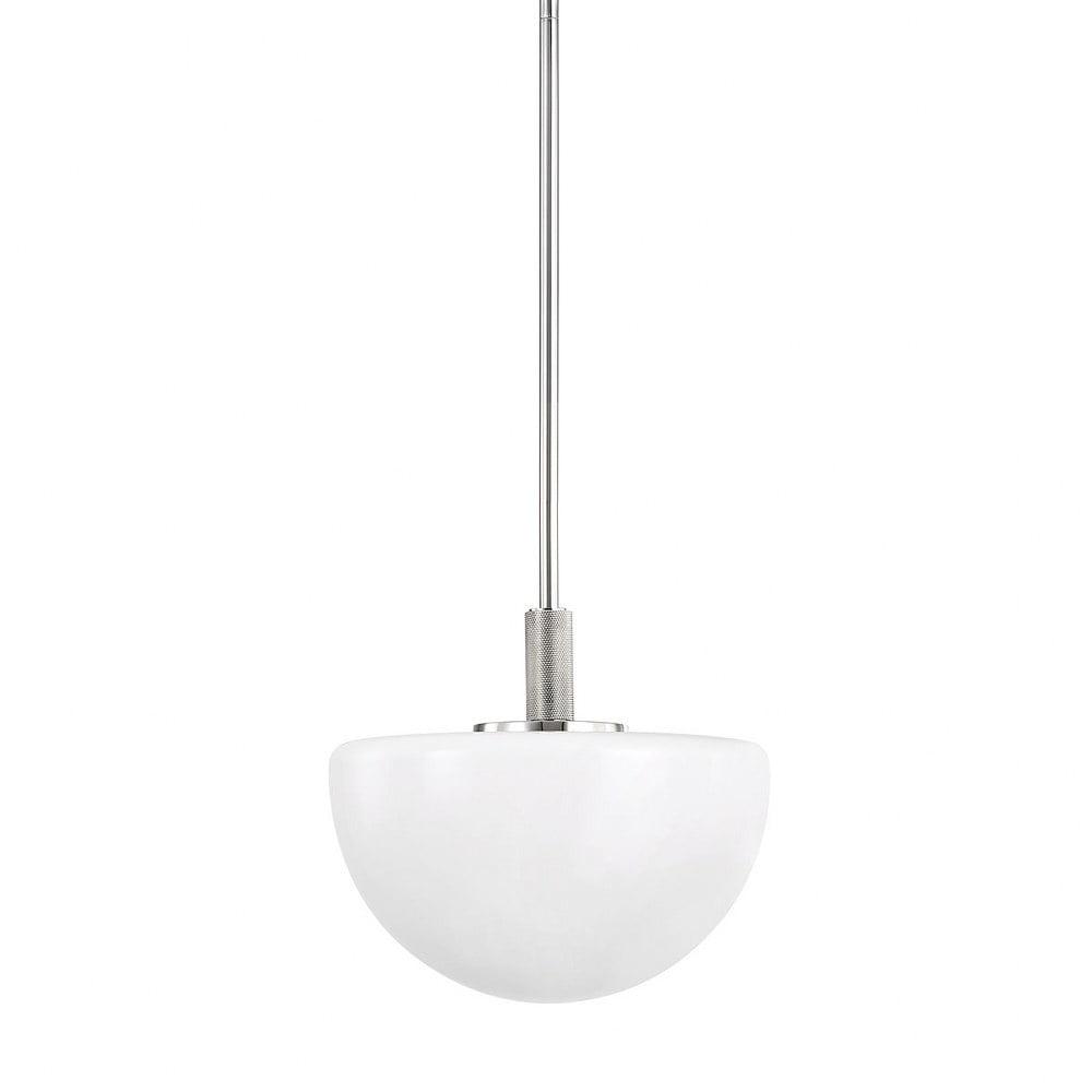 Lethbridge Polished Nickel 11" Modern Industrial Pendant Light