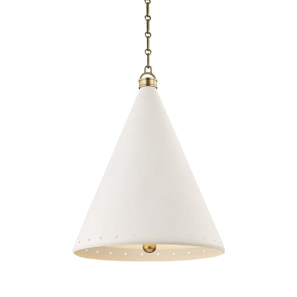 Buxton Pendant Light - White and Brass / Large