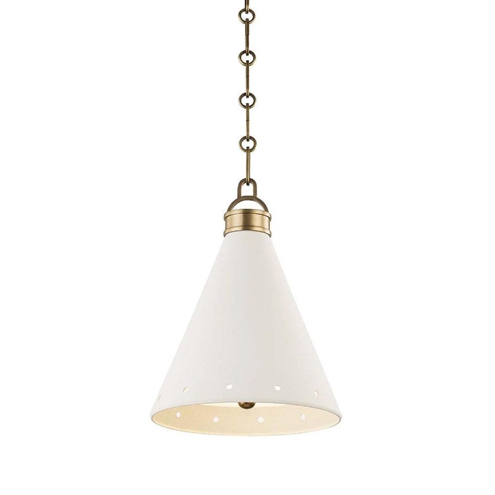 Buxton Pendant Light - White and Brass / Small