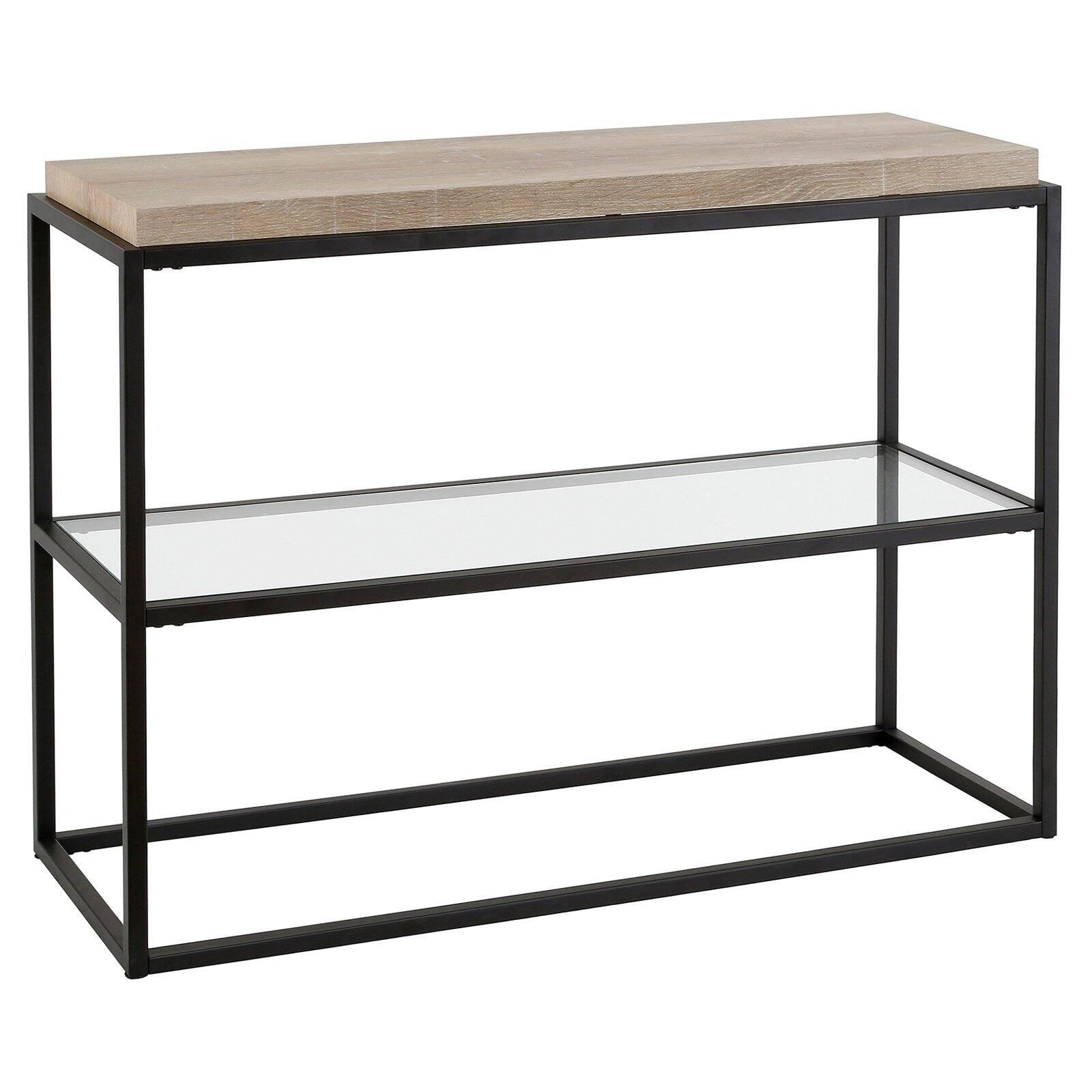 Wooden Console Table in Black - Henn&Hart