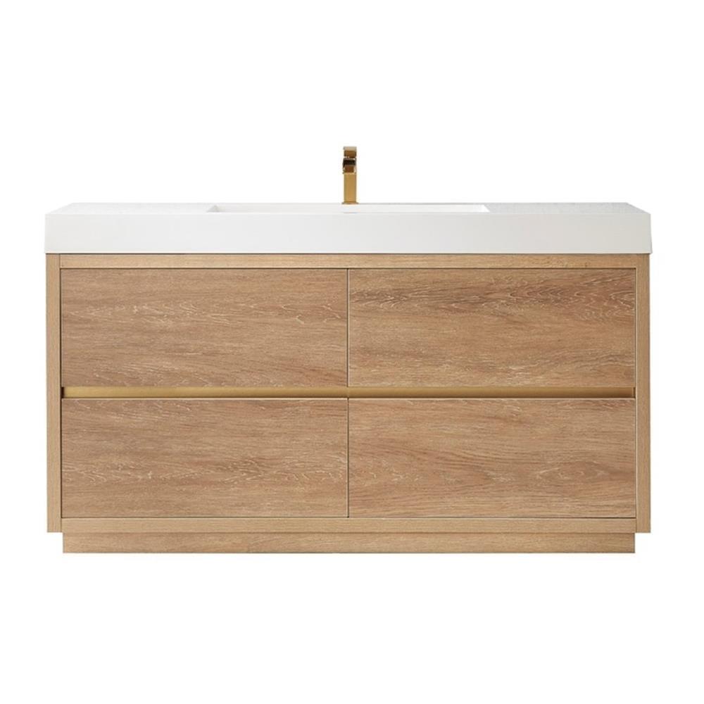 59.8'' Single Bathroom Vanity with Composite Top