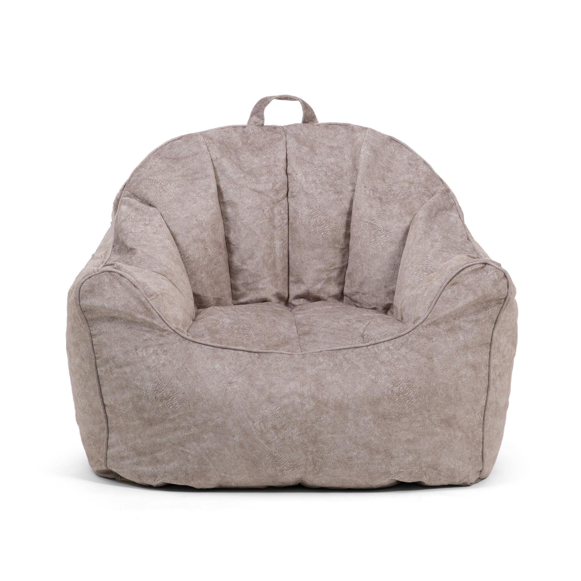 Lunar Gray Hyde Vegan Suede Bean Bag Chair for Teens & Adults