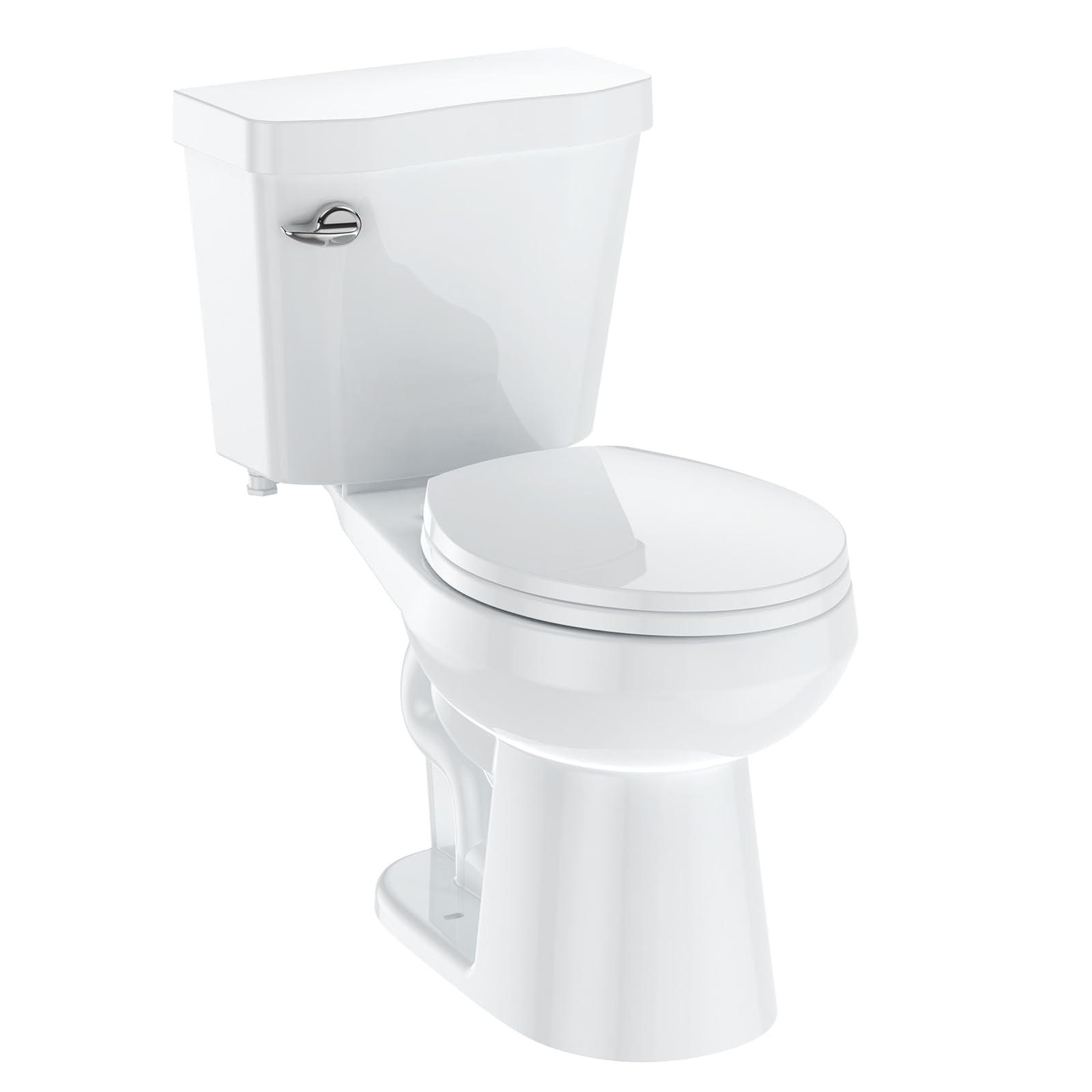 Huloretions Two-Piece Toilets for Bathrooms, Elongated Toilets with Soft Close Seat, Power Flush 1.28 GPF Toilet with Universal ADA Height