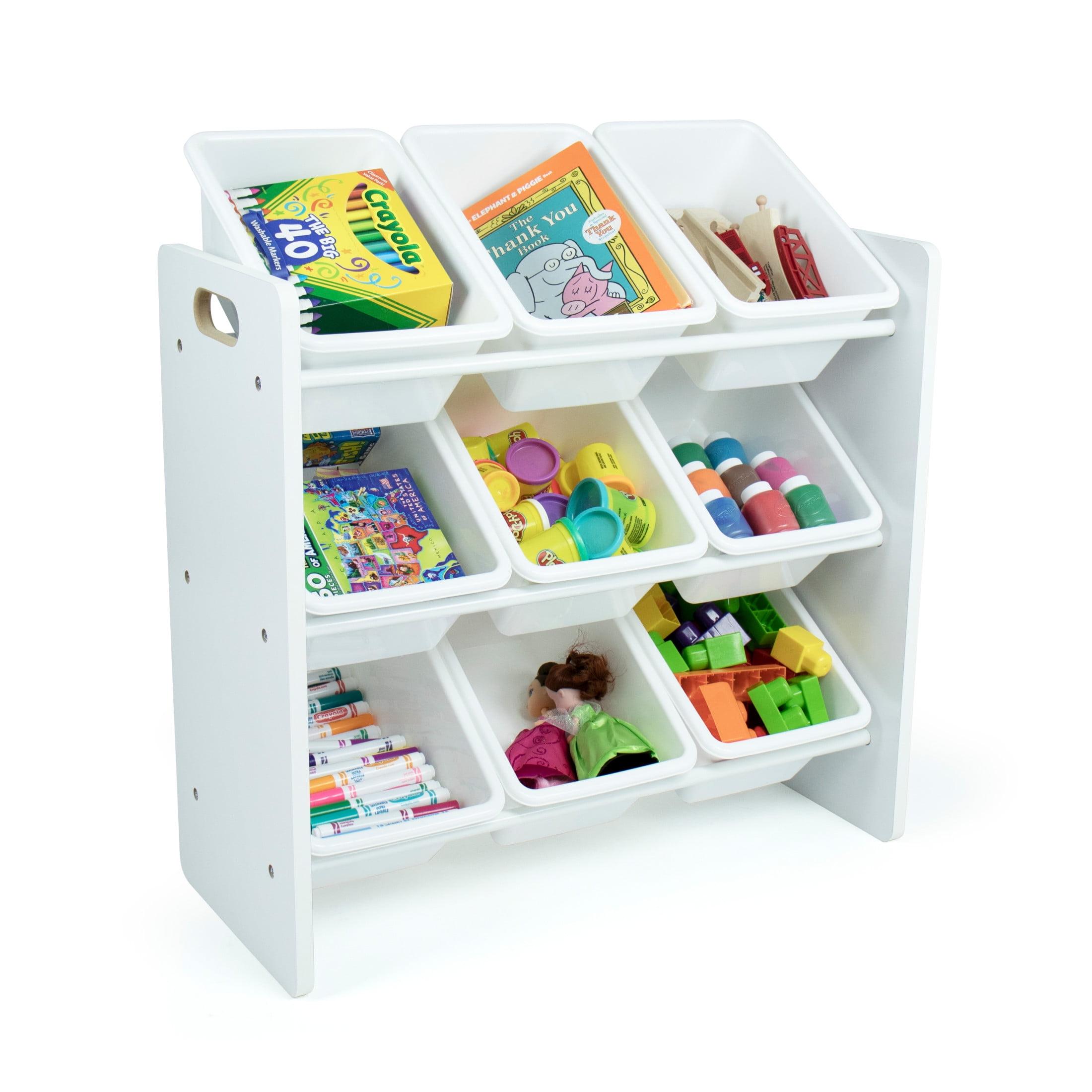 White 3-Tier Kids Toy Storage Organizer with 9 Bins