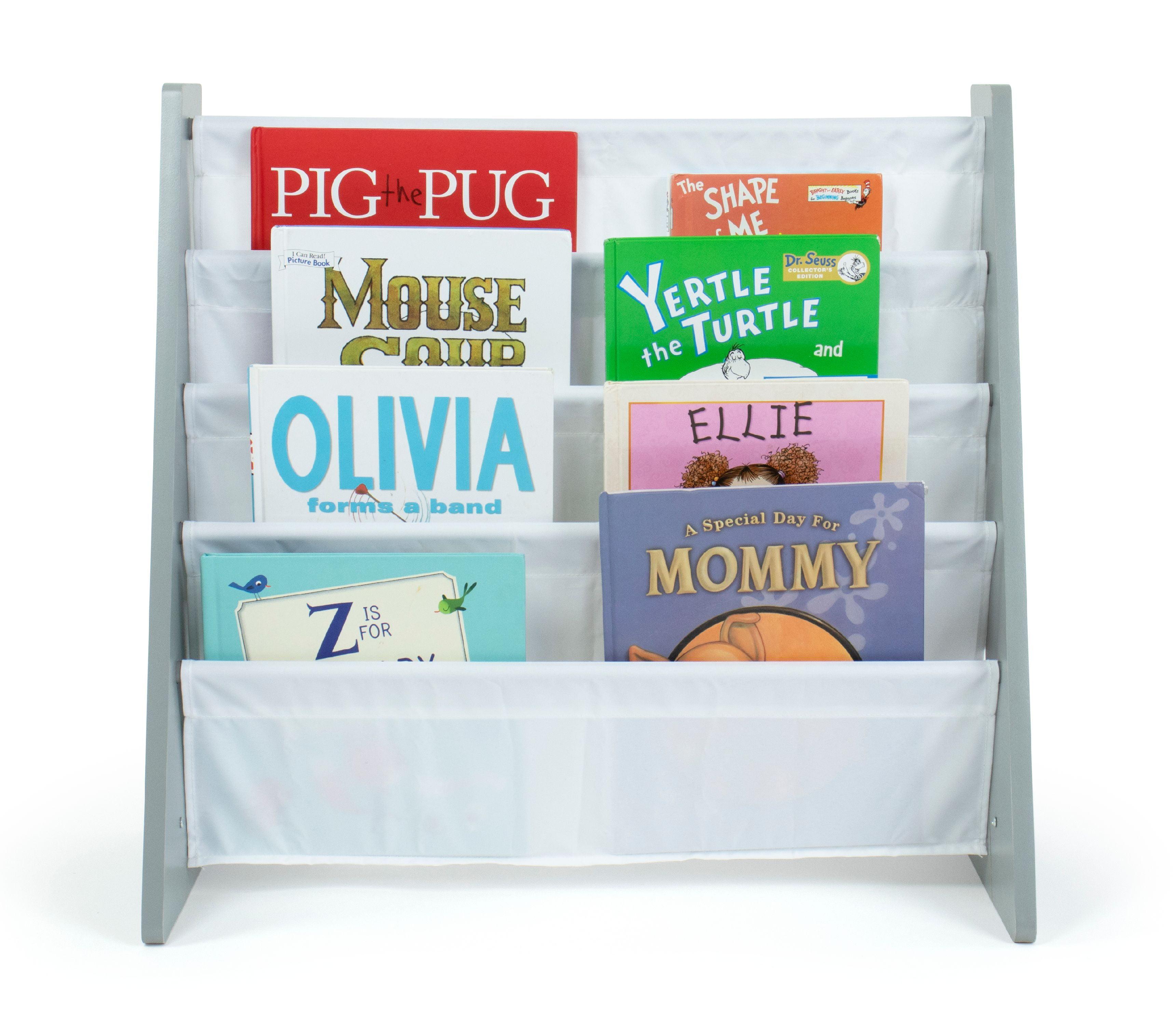 Kids' Gray and White L-Shaped Book Rack