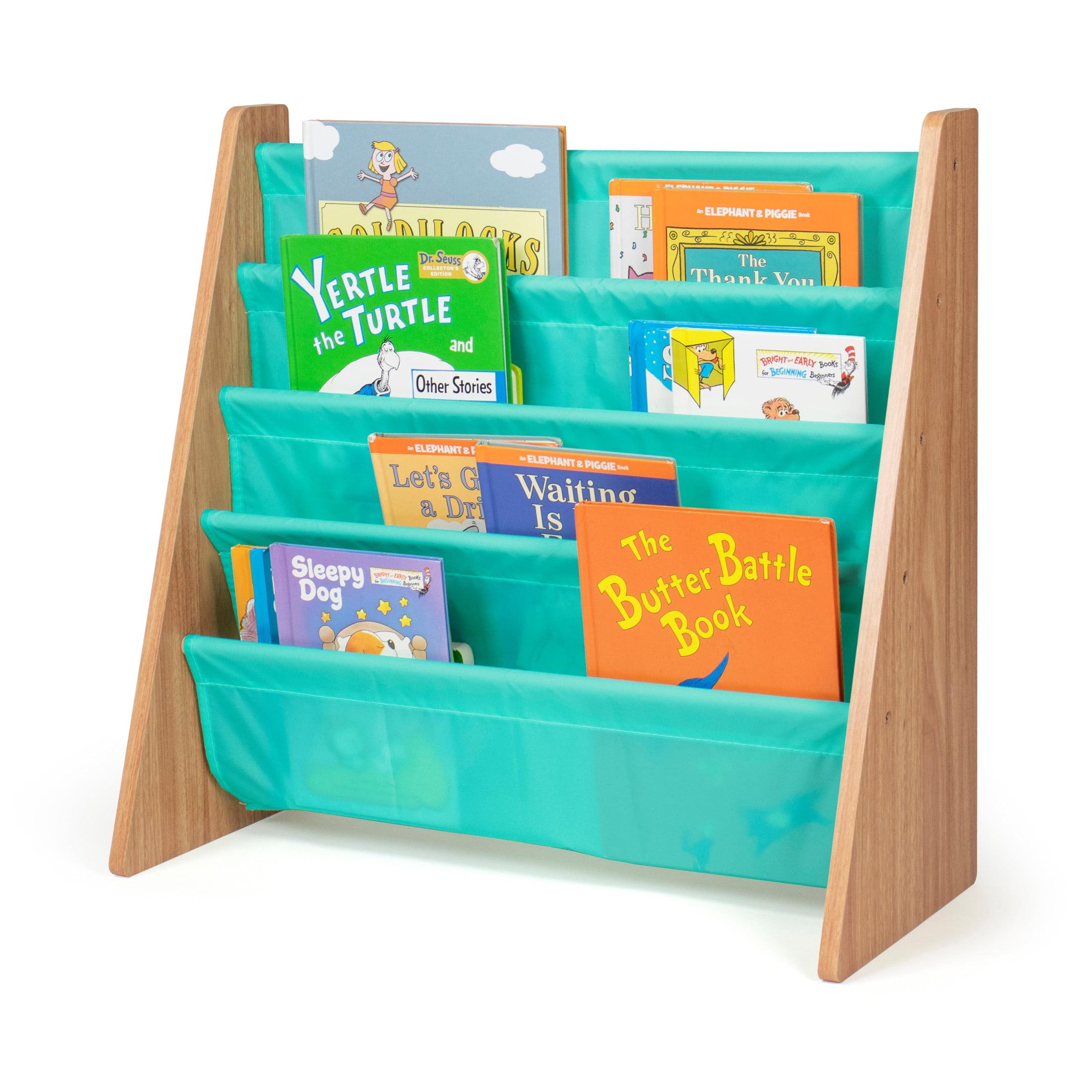Humble Crew Kids' Bookshelf 4 Tier Book Organizer Seafoam Green/Natural