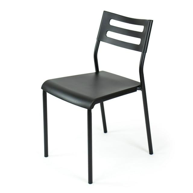Humble Crew Desk/Writing Chair Black : Mid-Century Modern, Armless, Stackable, for Ages 3+