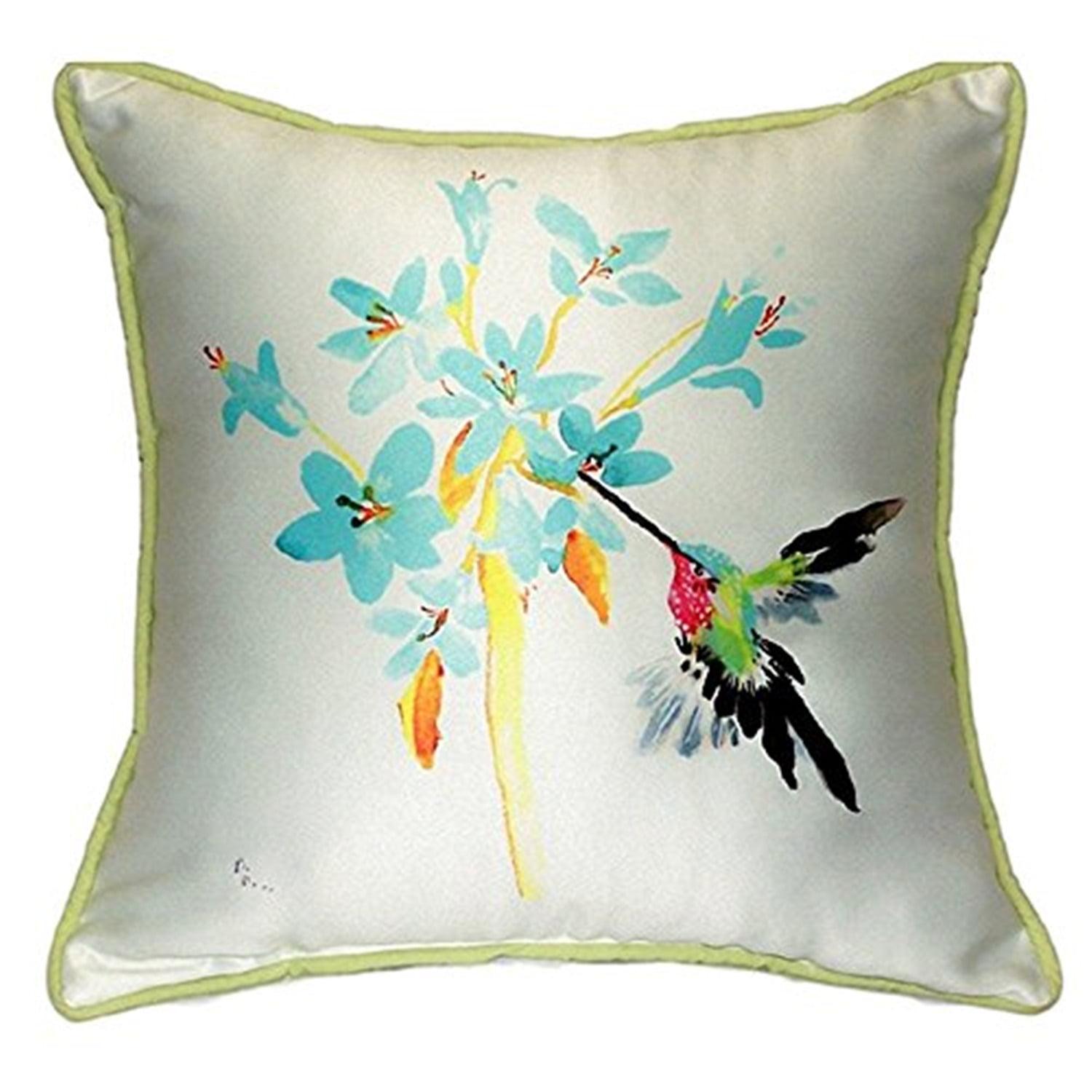 Betsy Drake Interiors Hummingbird Indoor/Outdoor Reversible Throw Pillow