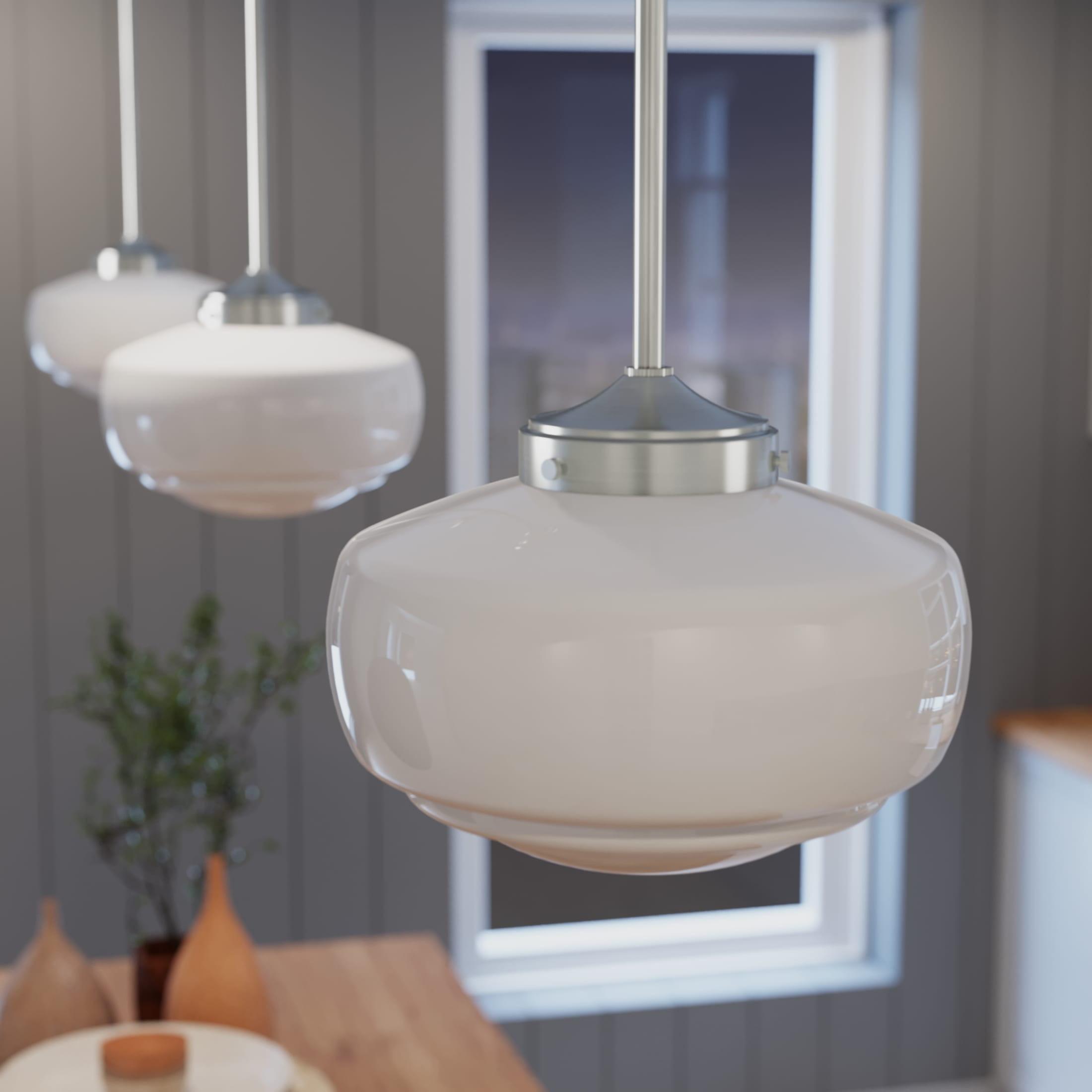 Saddle Creek 1 - Light Single Schoolhouse Pendant with Glass