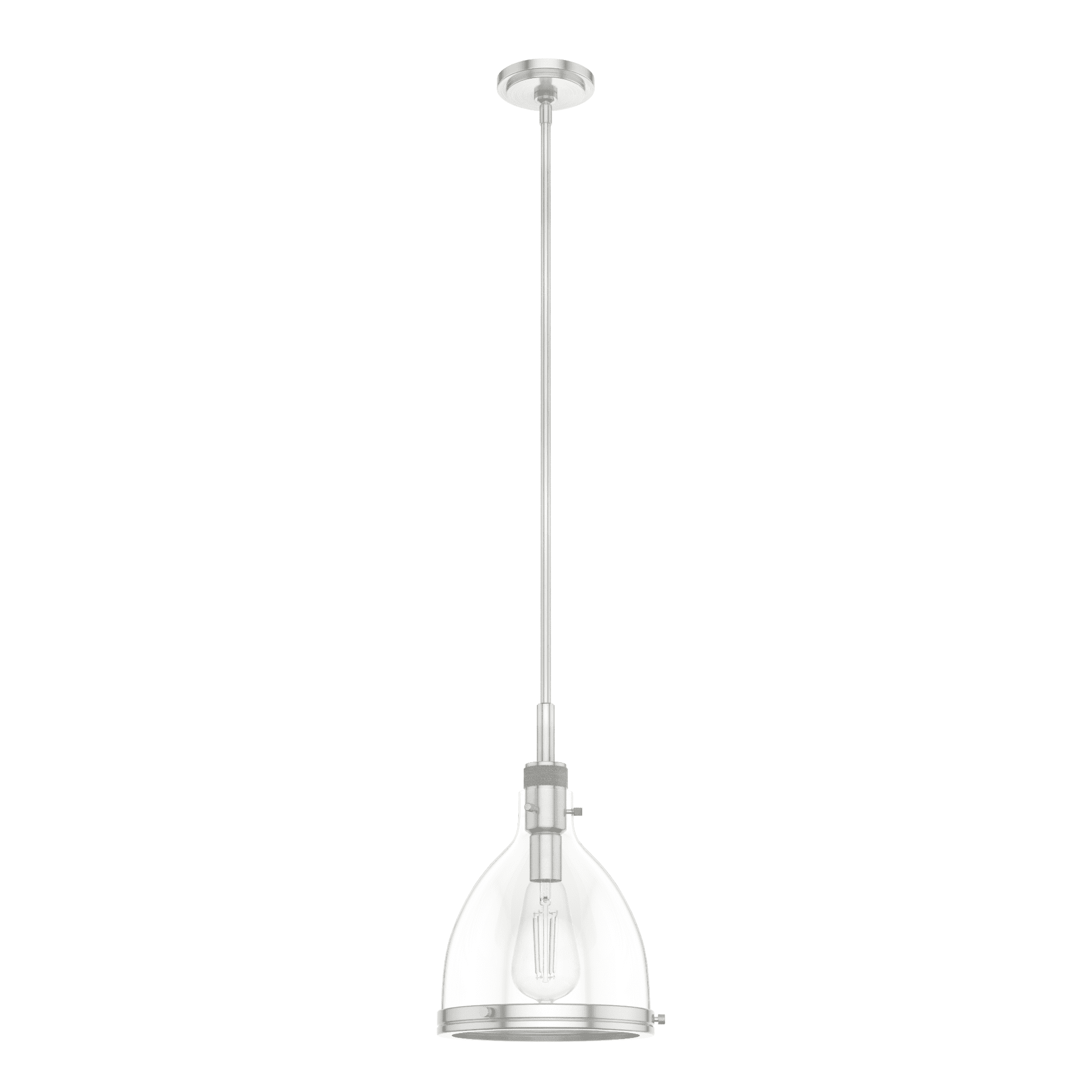 Van Nuys Brushed Nickel Glass Bell Pendant Light