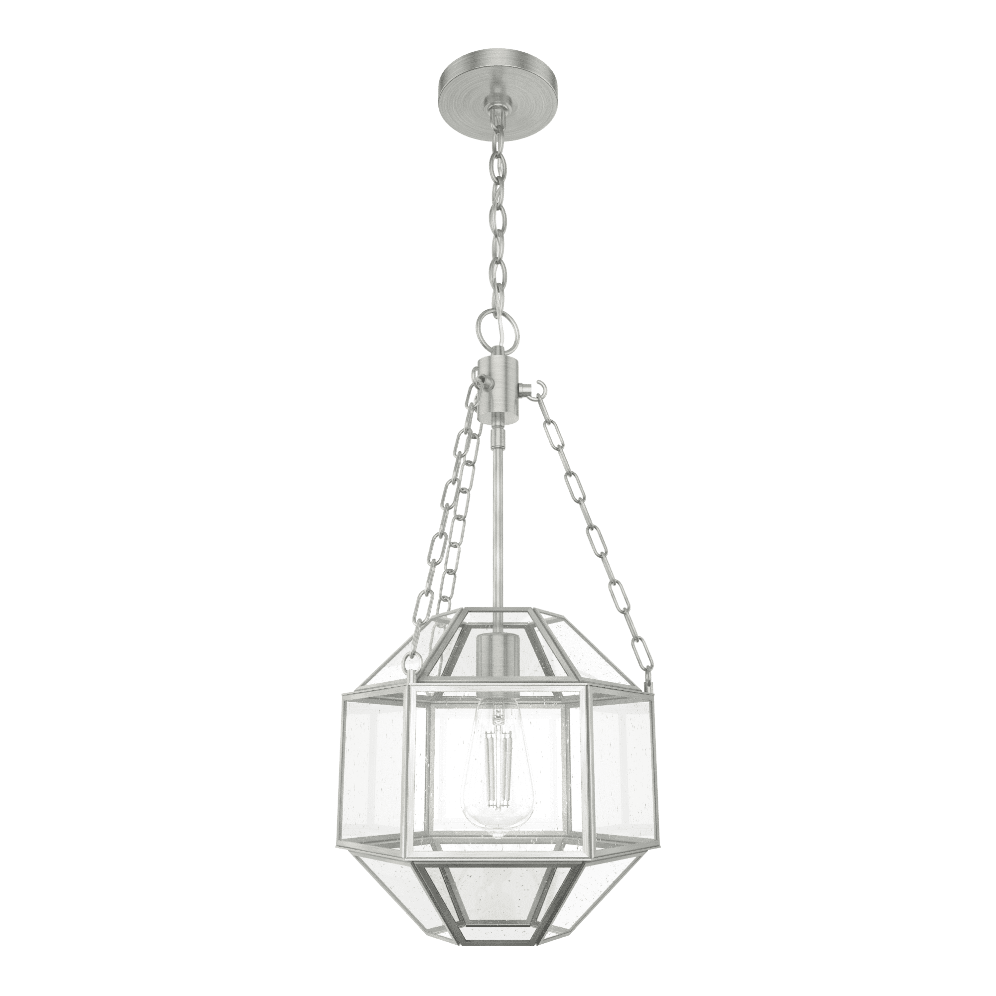 Indria Brushed Nickel 11" Seeded Glass Pendant Light