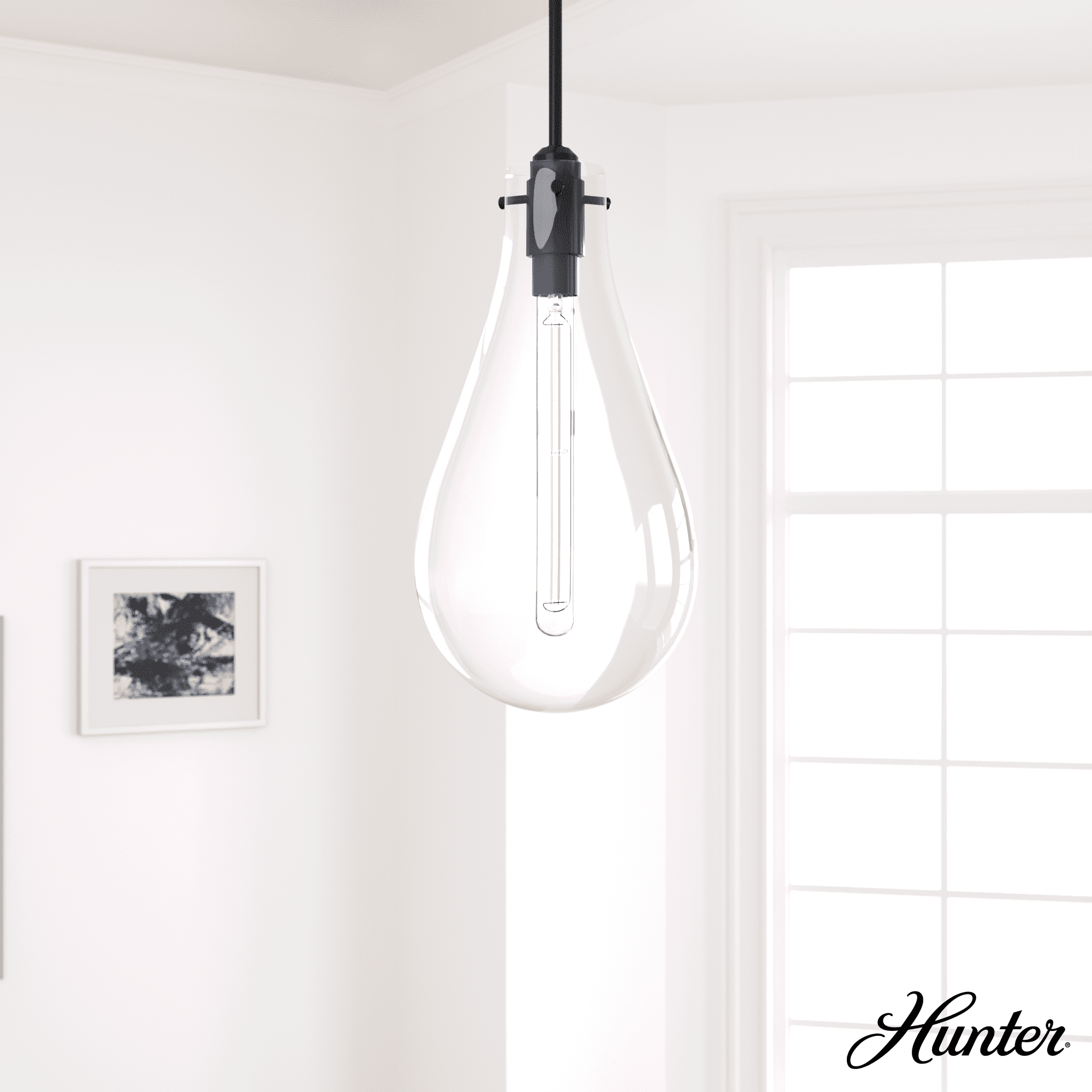 Lundin 1 - Light Single Tear Drop Pendant