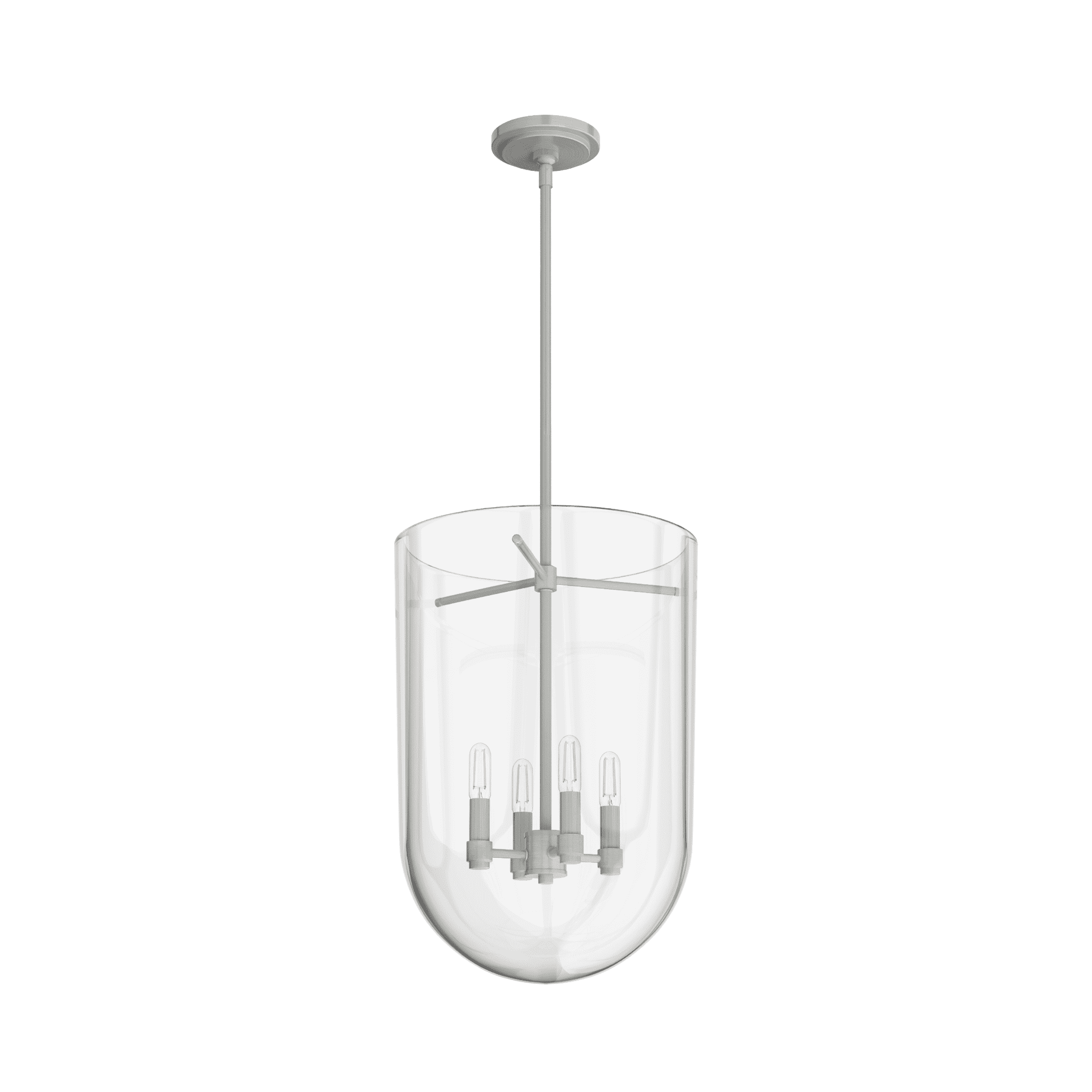 Brushed Nickel 4-Light Clear Glass Pendant