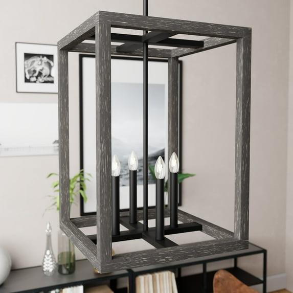 Hunter Fan Squire Manor 4 - Light Lantern Rectangle Chandelier