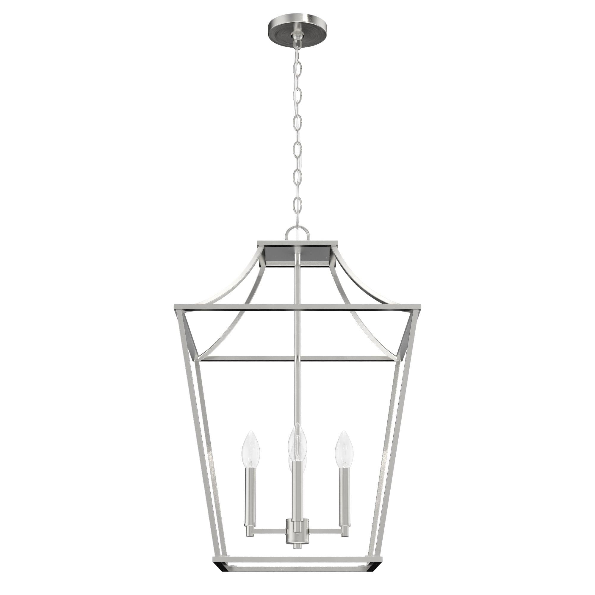 Laurel Ridge Brushed Nickel LED Lantern Pendant Light, 18.5"