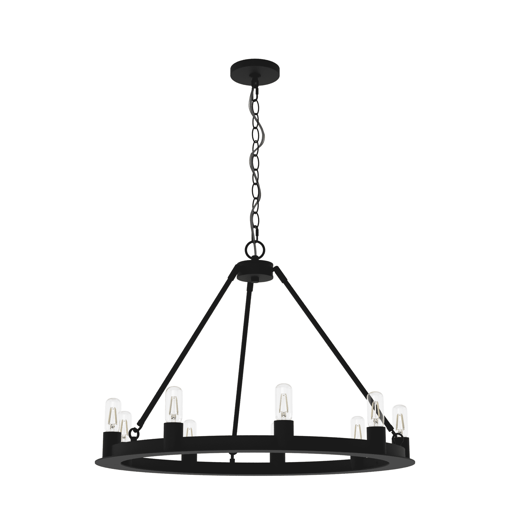 Saddlewood 9-Light Black Iron Modern Farmhouse Chandelier