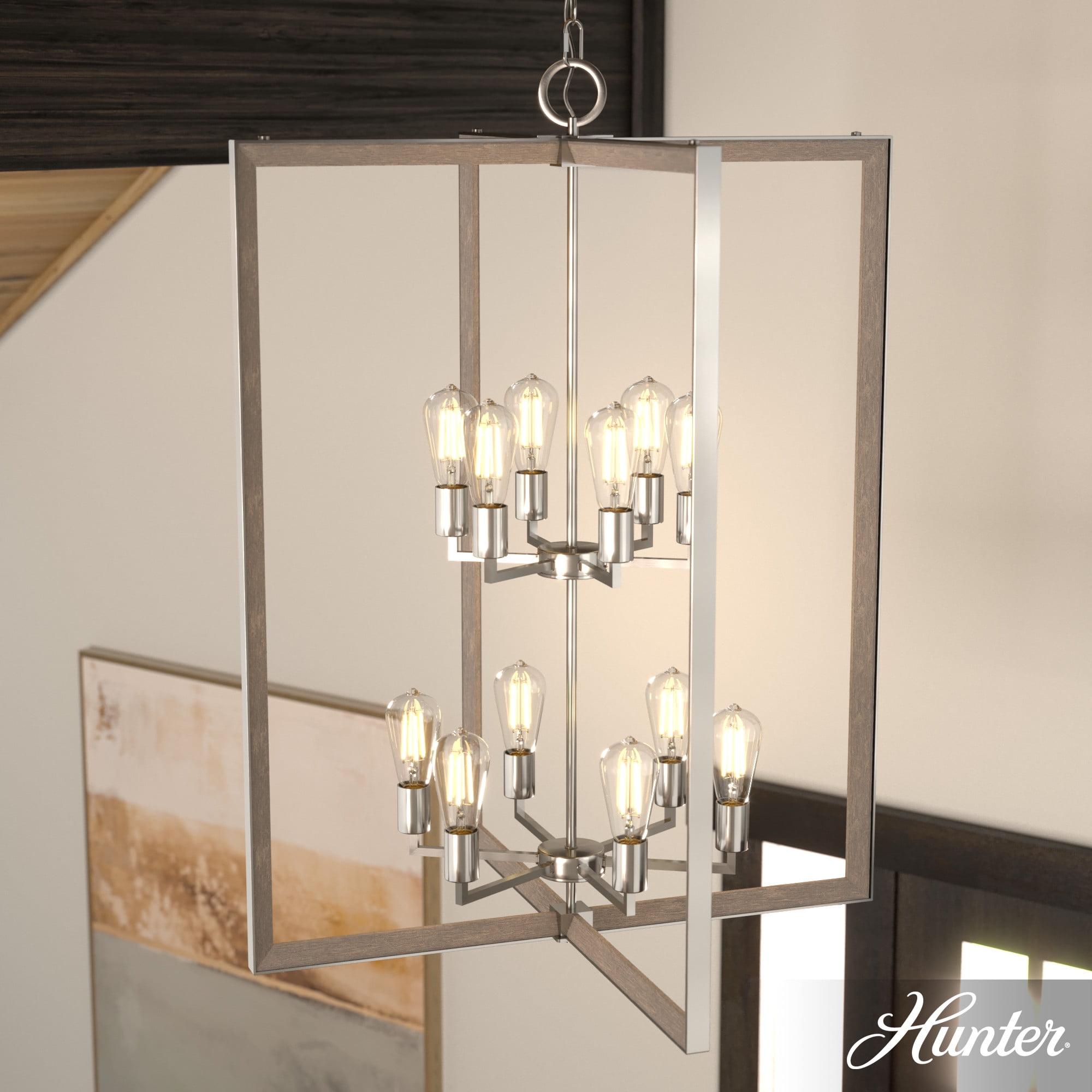 Woodburn Brushed Nickel 12-Light Modern Foyer Pendant